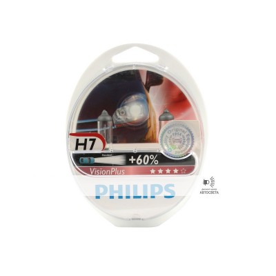 Галогеновая лампа Philips H7 VisionPlus +60% набор
